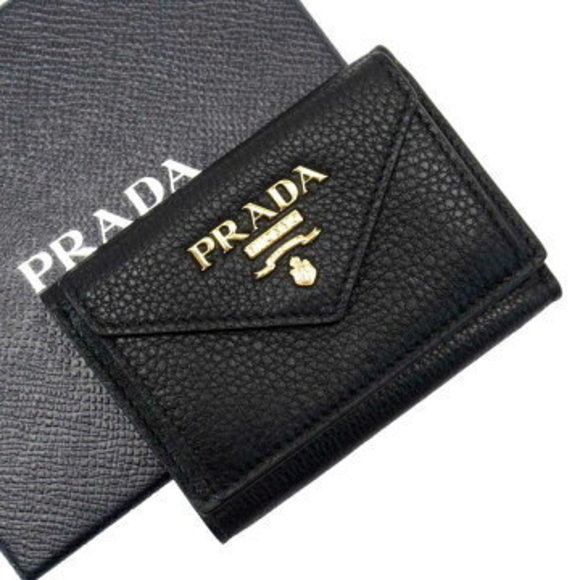 Prada Tri Wallet Black Leather - Picture 1 of 3